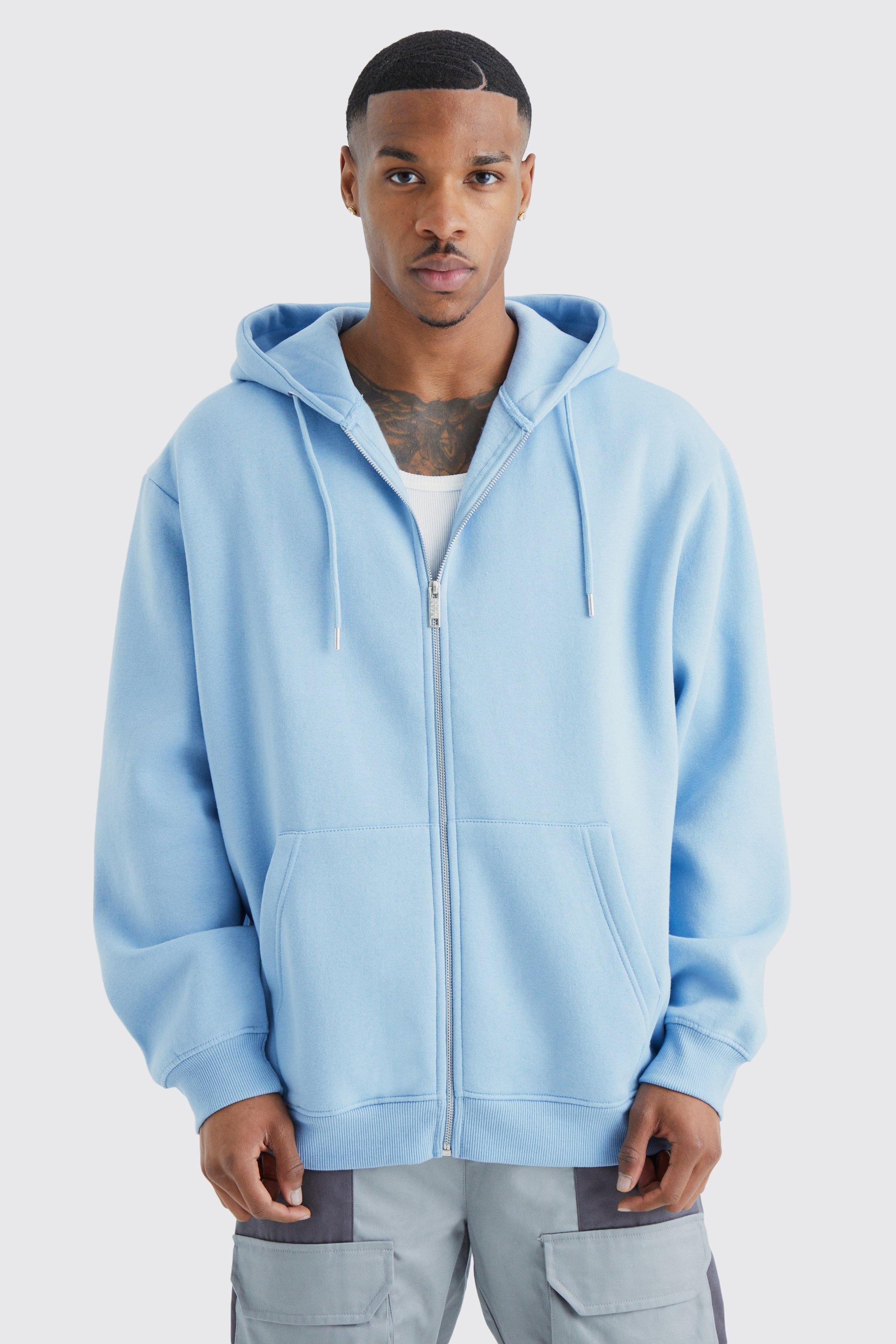 Blue zip outlet up hoodie mens